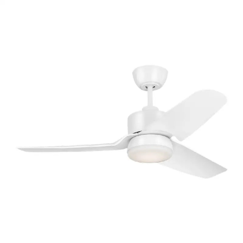 Colgin 44 LED Ceiling Fan in Matte White with Matte White Blades and Light Kit