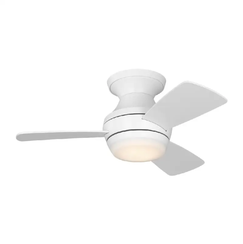Ikon 32 Hugger LED Ceiling Fan in Matte White with Matte White Blades and Light Kit