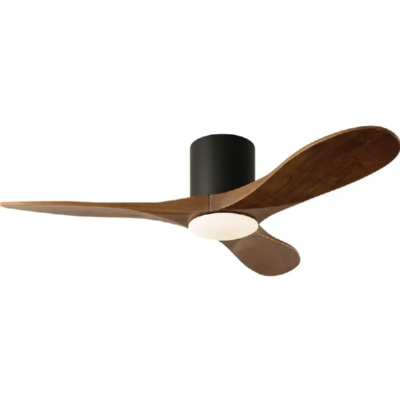 Maverick Smart 44" Hugger LED Ceiling Fan in Matte Black with Dark Walnut Blades