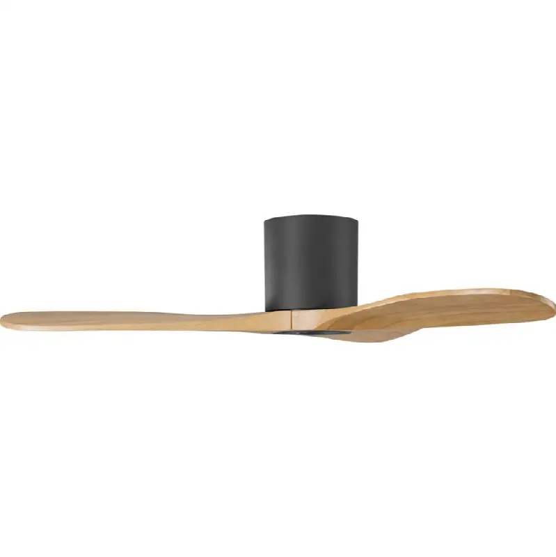 Maverick Smart 44" Hugger Ceiling Fan in Matte Black with Natural Honey Blades