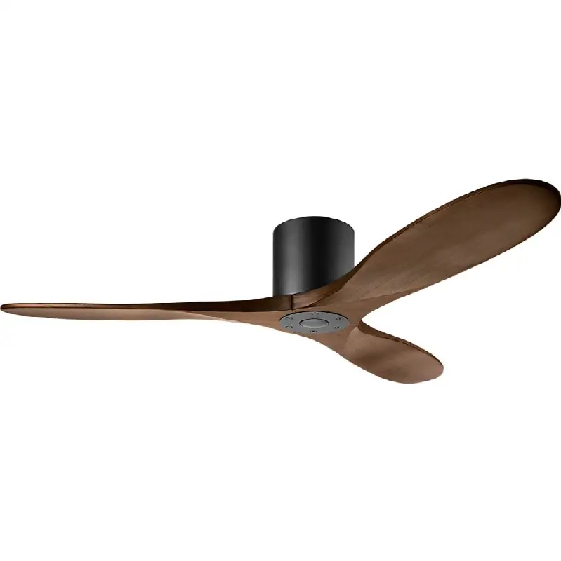 Maverick Smart 52" Hugger Ceiling Fan in Matte Black with Dark Walnut Blades