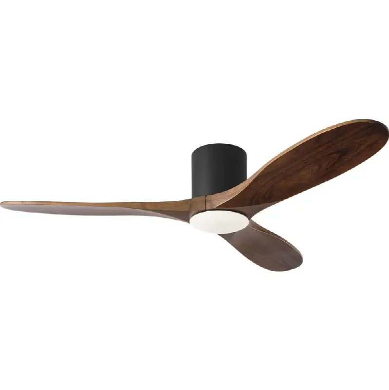 Maverick Smart 52" Hugger LED Ceiling Fan in Matte Black with Dark Walnut Blades