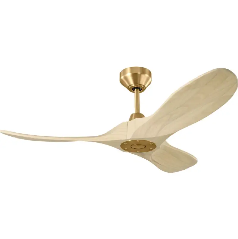 Maverick Smart 44 Ceiling Fan in Burnished Brass with Washed White Oak Blades