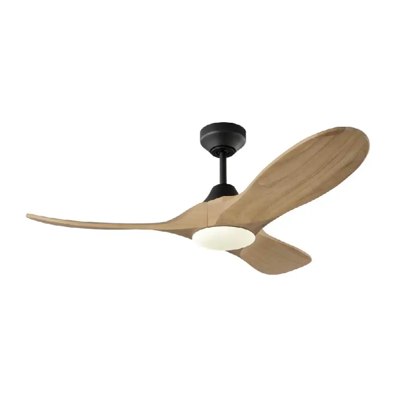 Maverick Smart 44 LED Ceiling Fan in Midnight Black with Natural Honey Blades and Light Kit