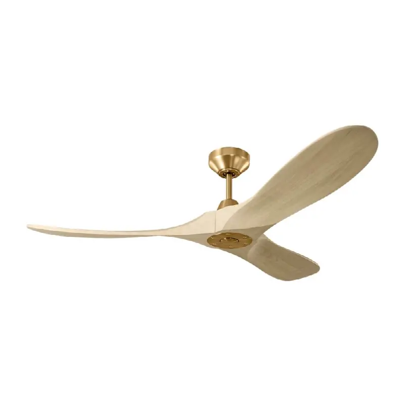 Maverick Smart 52 Ceiling Fan in Burnished Brass with Washed White Oak Blades