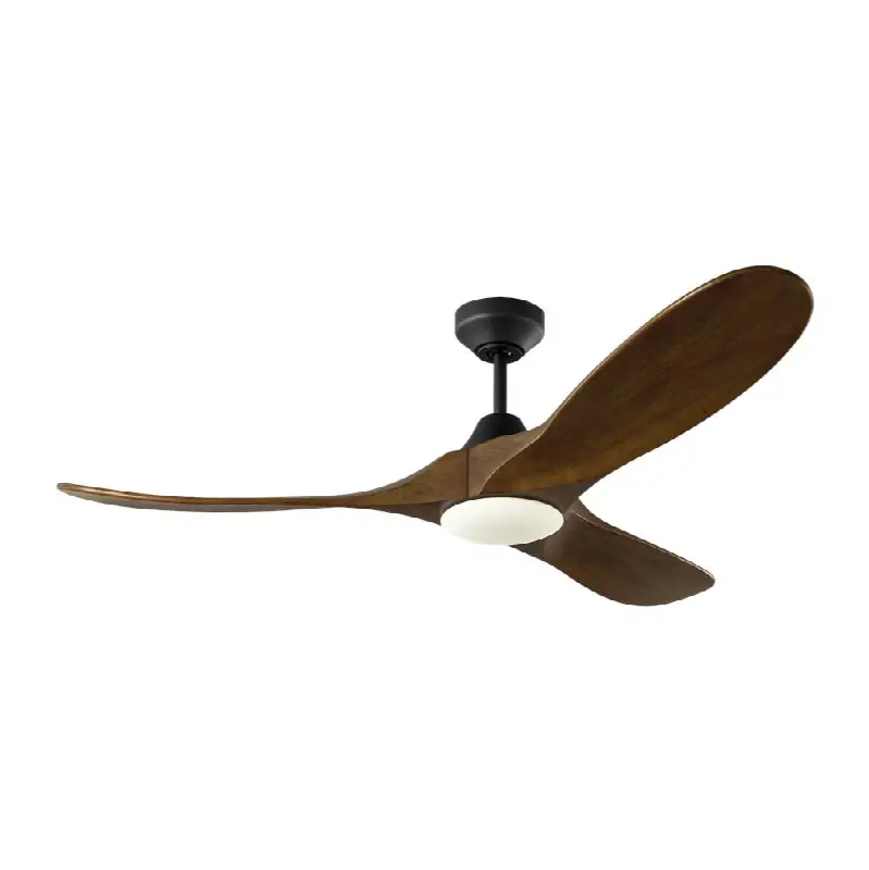 Maverick Smart 52 LED Ceiling Fan in Midnight Black with Dark Walnut Blades and Light Kit