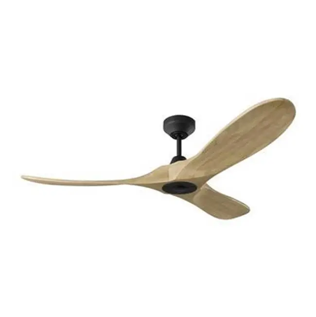 Maverick Smart 52 Ceiling Fan in Matte Black with Naturel Honey Blades Midnight Black