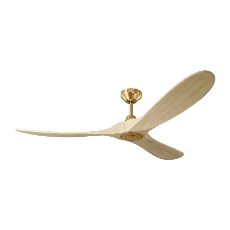 Maverick Smart 60 Ceiling Fan in Burnished Brass with Washed White Oak Blades