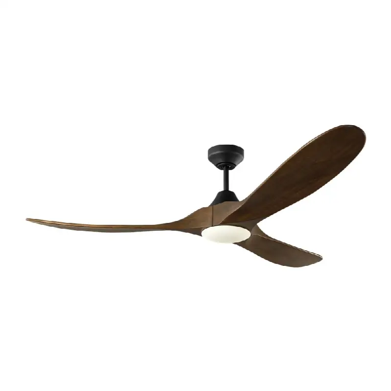 Maverick Smart 60 LED Ceiling Fan in Midnight Black with Dark Walnut Blades and Light Kit