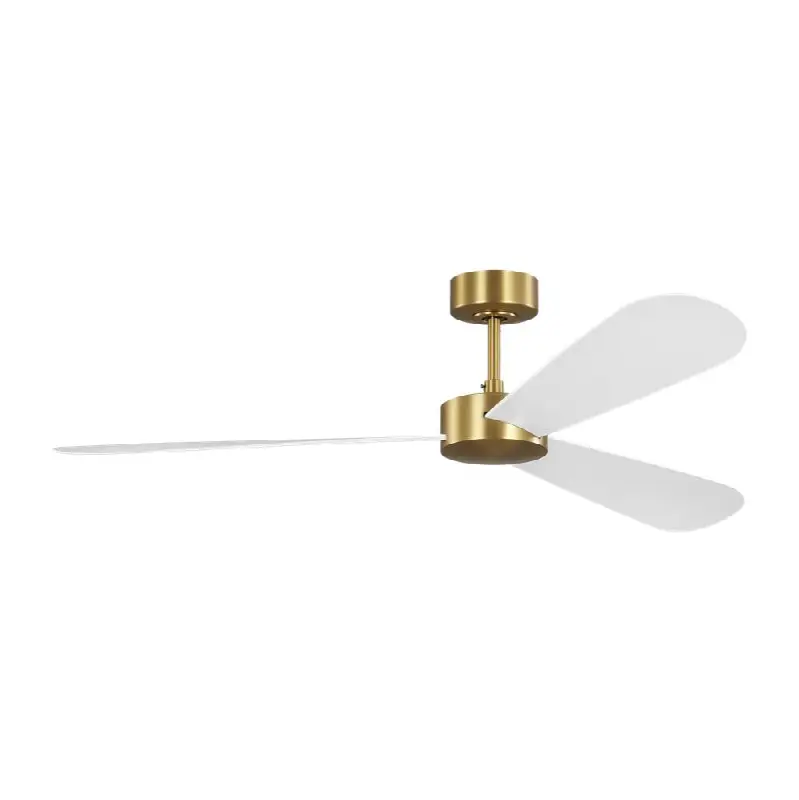 Paddle Smart 60 Ceiling Fan in Burnished Brass with Matte White Blades