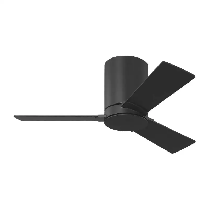 Rozzen 32 Hugger Ceiling Fan in Midnight Black with Midnight Black Blades and Light Kit