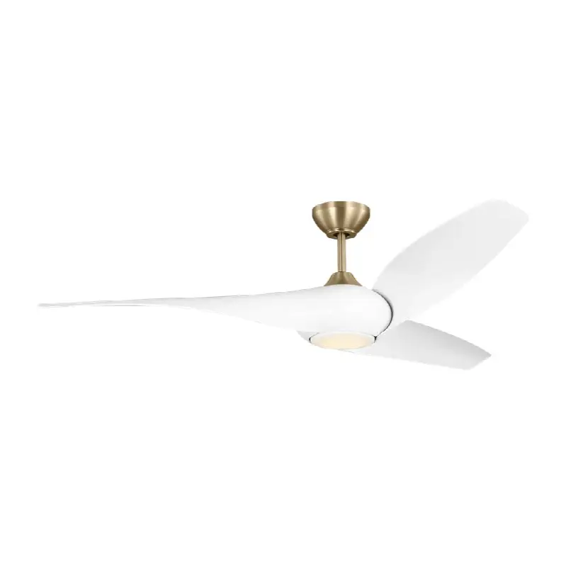 Topan Smart 60 LED Ceiling Fan in with Matte White Blades and Light Kit Burnished Brass
