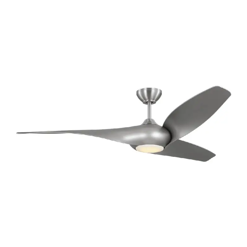 Topan Smart 60 LED Ceiling Fan in Brushed Steel with Silver Blades and Light Kit