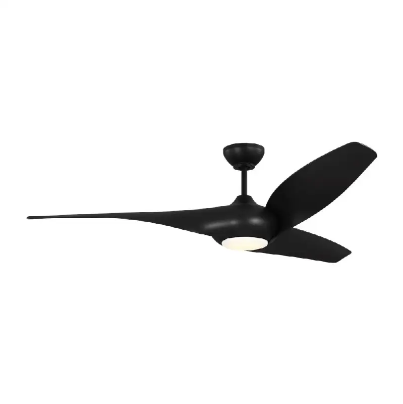 Topan Smart 60 LED Ceiling Fan in Midnight Black with Midnight Black Blades and Light Kit