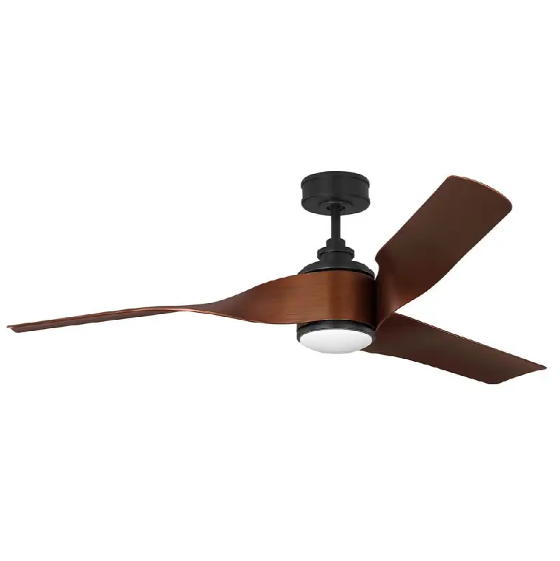 Touro Smart 60 LED Ceiling Fan in Midnight Black with Dark Walnut Blades and Light Kit