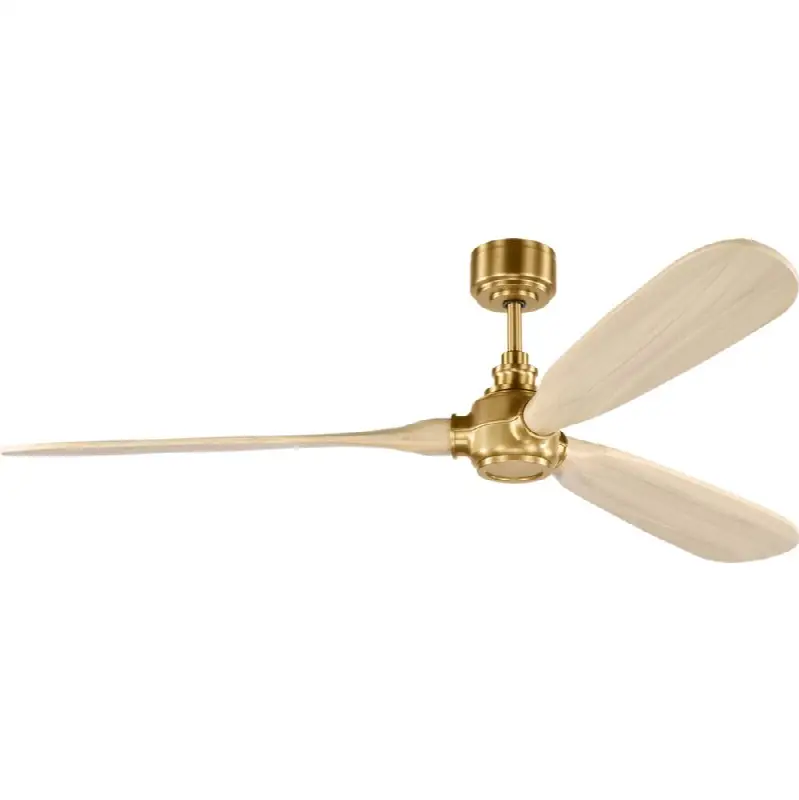 Valiant Smart 60" Ceiling Fan in Burnished Brass with Washed White Oak Blades