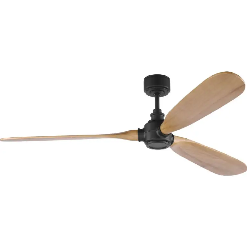 Valiant Smart 60" Ceiling Fan in Matte Black with Natural Honey Blades