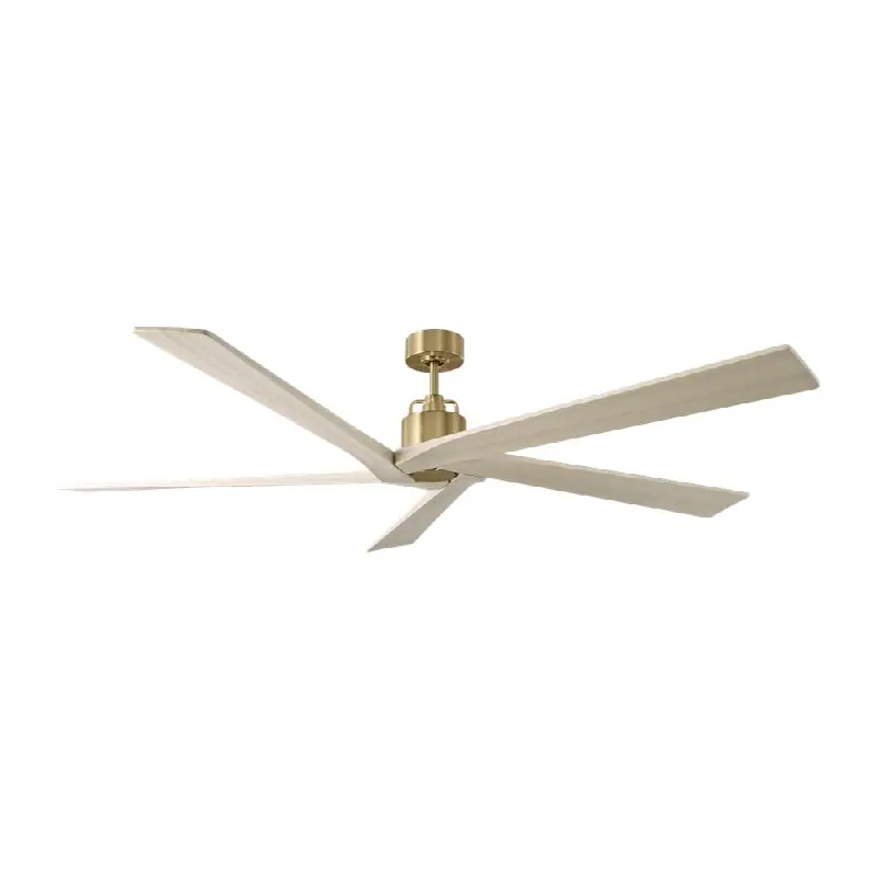 Aspen 70 Ceiling Fan in Burnished Brass with Washed White Oak Blades