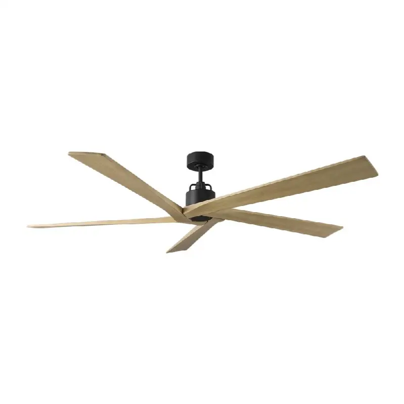 Aspen 70 Ceiling Fan in Midnight Black with Natural Honey Blades