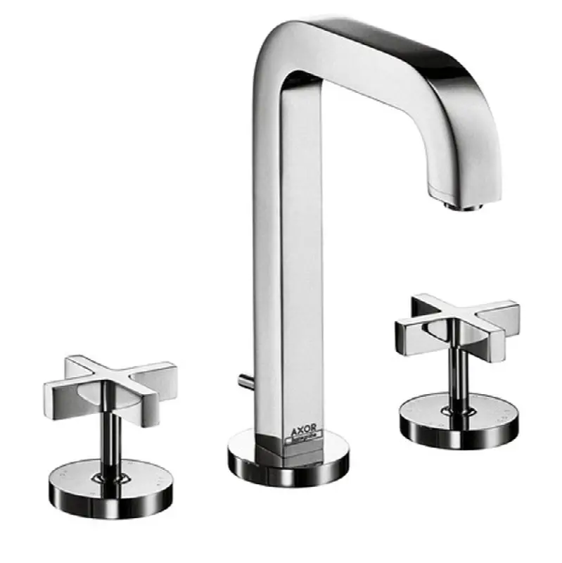AXOR Citterio Widespread Faucet 170 with Cross Handles and Pop-Up Drain, 1.2 GPM