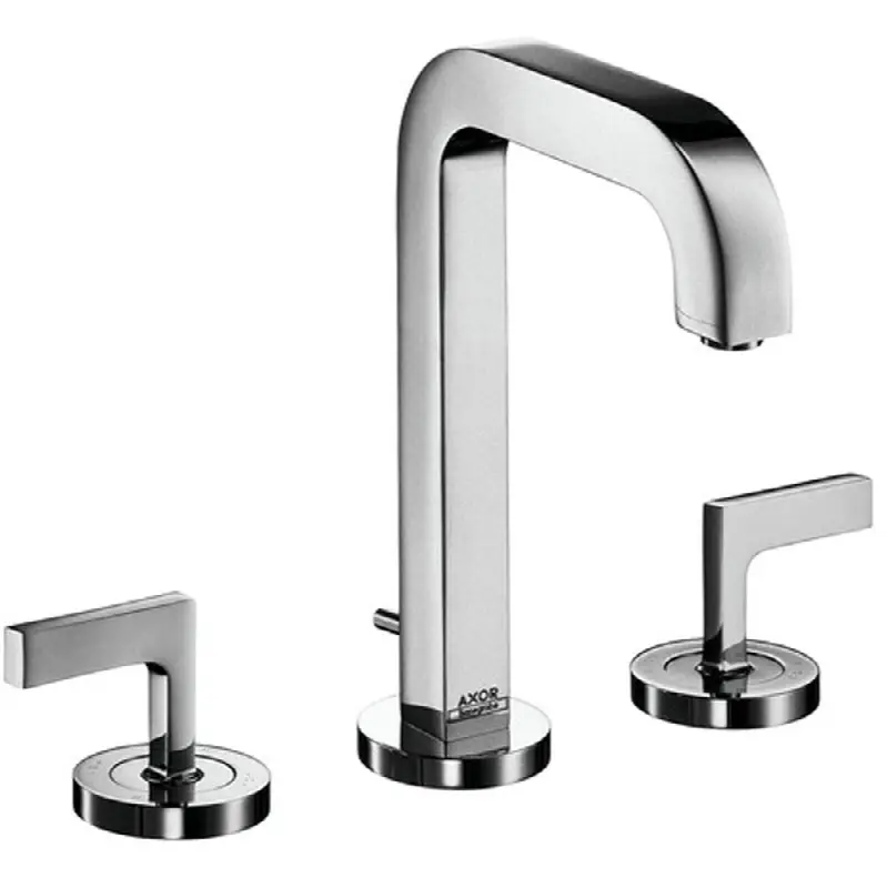 AXOR Citterio Widespread Faucet 170 with Lever Handles and Pop-Up Drain, 1.2 GPM