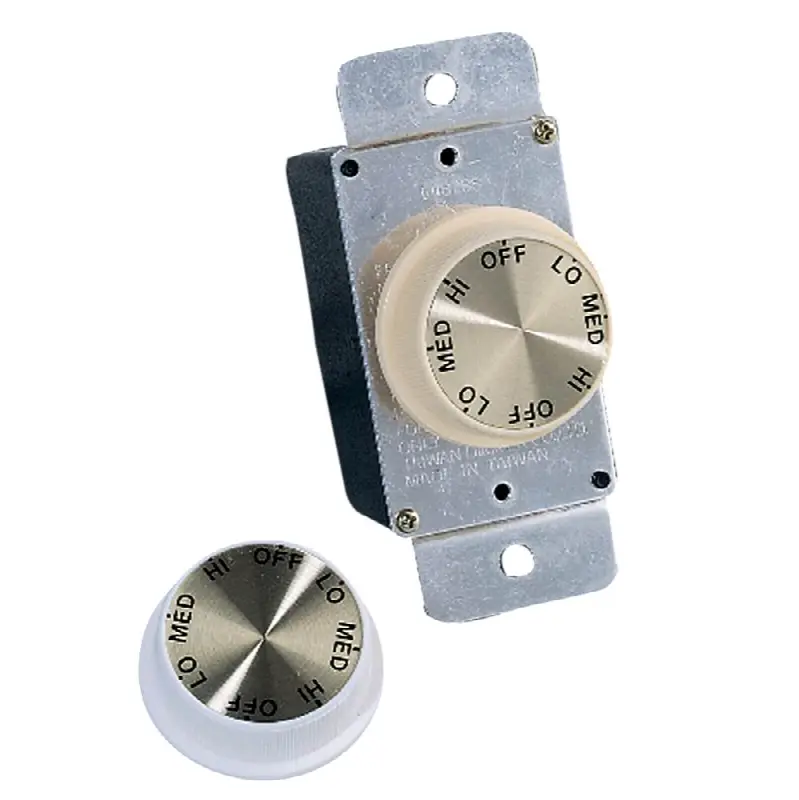 Universal Control 3 - Speed Rotary Hardwire Wall Control in Ivory and White