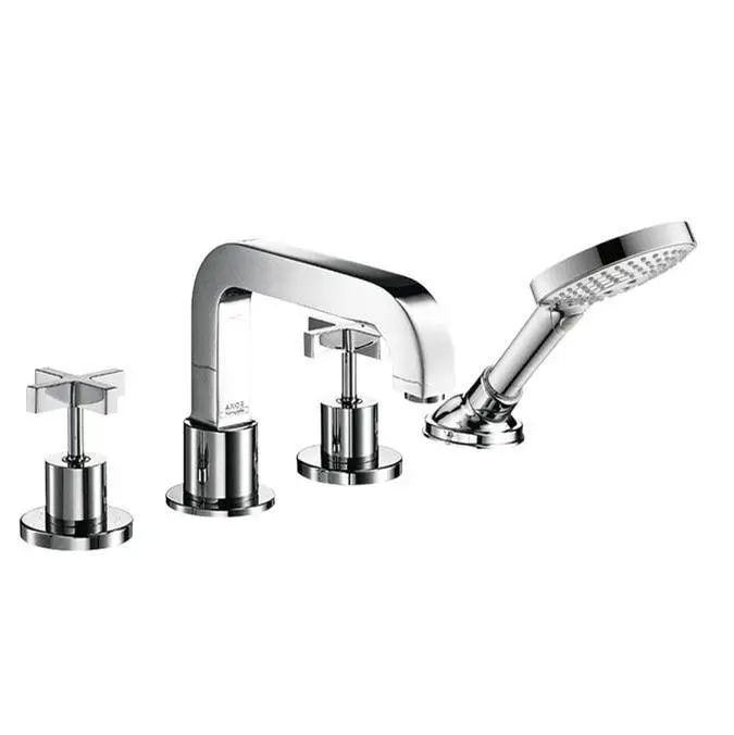 AXOR Citterio 4-Hole Roman Tub Set Trim with Cross Handles and 1.75 GPM Handshower