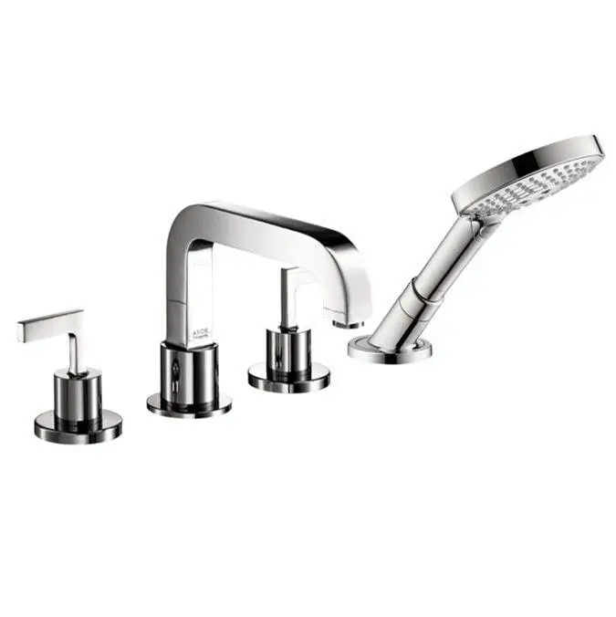 AXOR Citterio 4-Hole Roman Tub Set Trim with Lever Handles and 1.75 GPM Handshower