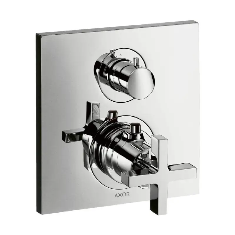 AXOR Citterio Thermostatic Trim with Volume Control and Diverter- Cross Handle