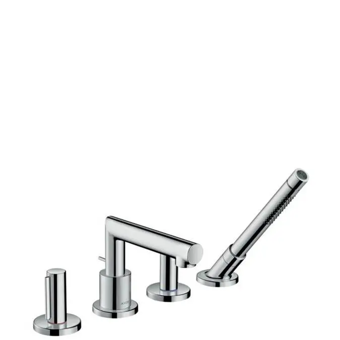 AXOR Uno 4-Hole Roman Tub Set Trim with Zero Handles and 1.75 GPM Handshower