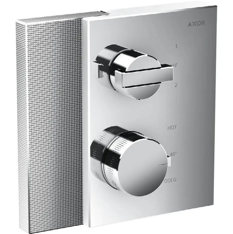 AXOR Edge Thermostatic Trim with Volume Control and Diverter - Diamond Cut
