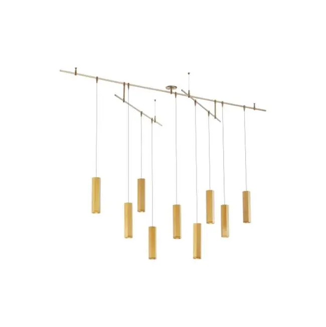 Blok Small Chandelier 9 Light Aged Brass LED 3000K 90 CRI 12Vremote