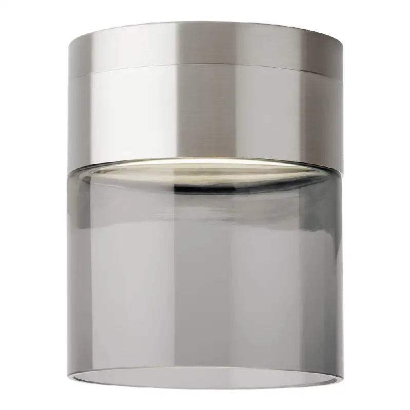 Manette Small Flush Mount Small Transparent Smoke Satin Nickel 3000K 90 CRI LED 3000k 120v