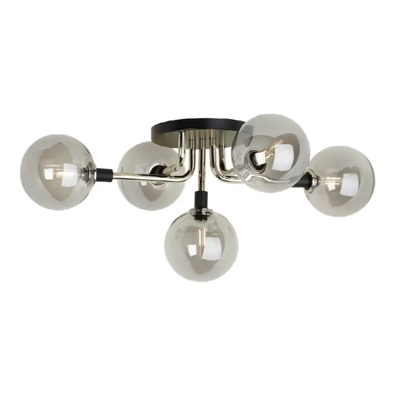 Viaggio Flush Mount Smoke/Polished Nickel Bulb Not Included