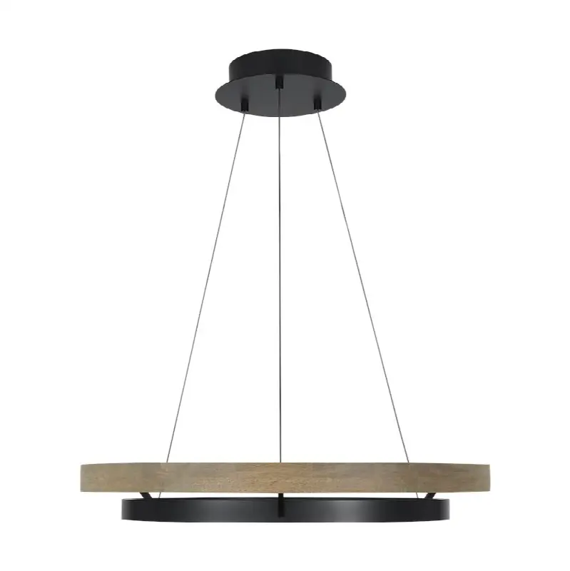 Grace 30 Chandelier 30" Diameter Matte Black/weathered oak wood 3500K 90 CRI integrated led 90 cri 3500k 120v