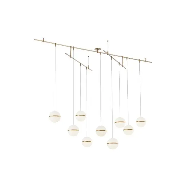 Mini Hanea Chandelier 9 Light Natural Brass LED 3000K 90 CRIbi-pin 12V 90 vri 3000k surface