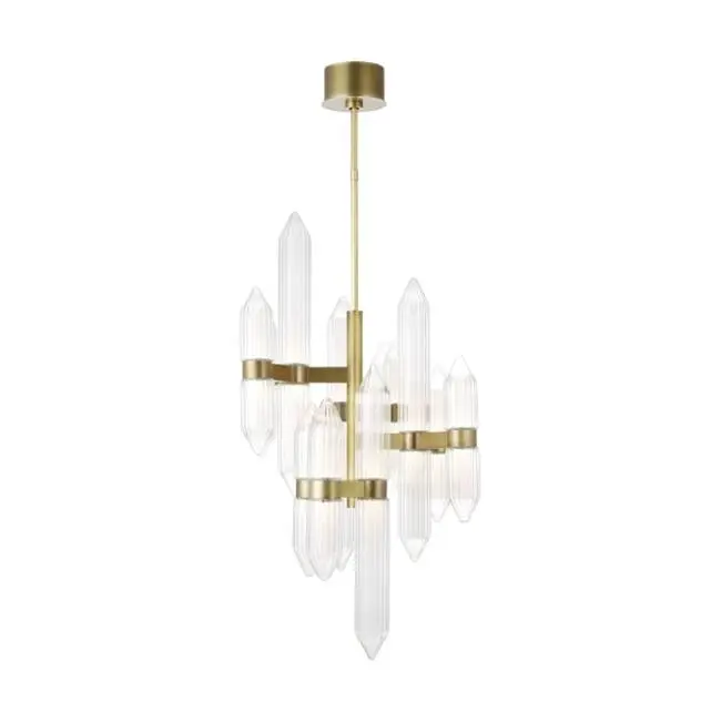 Langston Medium Chandelier Plated Brass LED 2700K 90 CRI 120-277V