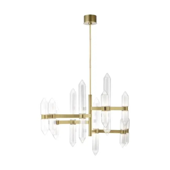 Langston Large Chandelier plated brass 2700K 90 CRI integrated led 90 cri 2700k 120v-277v universal