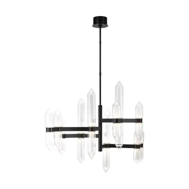 Langston Large Chandelier Plated Dark Bronze LED 2700K 90 CRI 120-277V