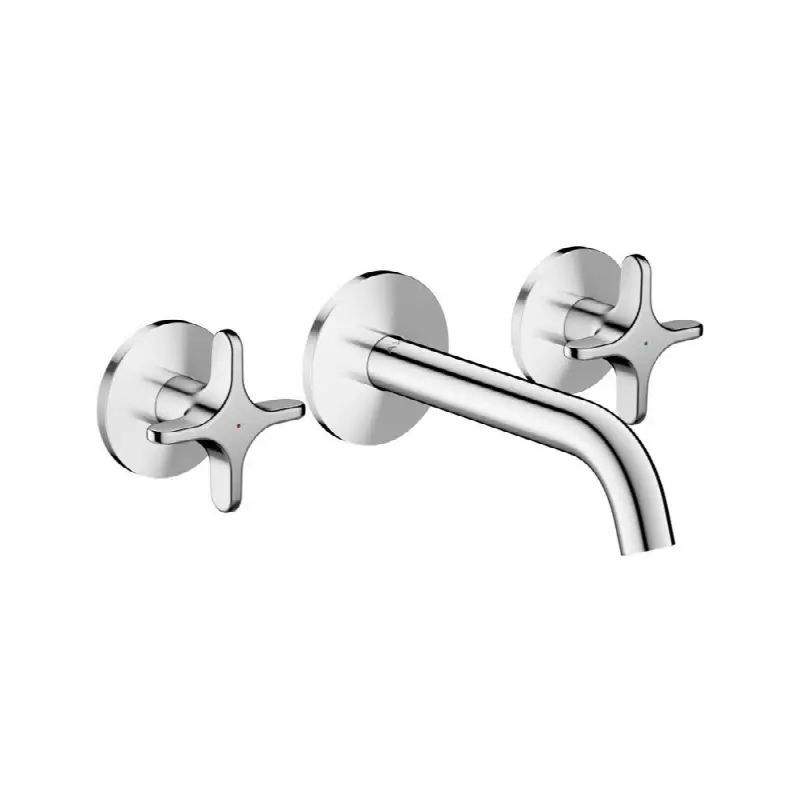 One Wall-Mounted Widespread Faucet 160- Cross Handles, 1.2 GPM
