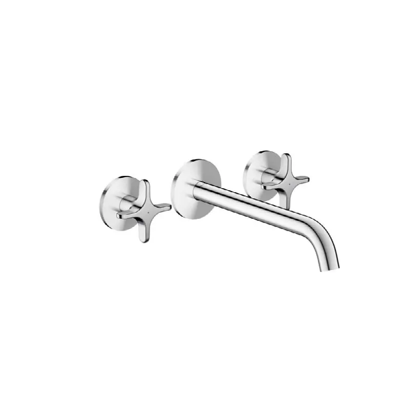 One Wall-Mounted Widespread Faucet 220- Cross Handles, 1.2 GPM