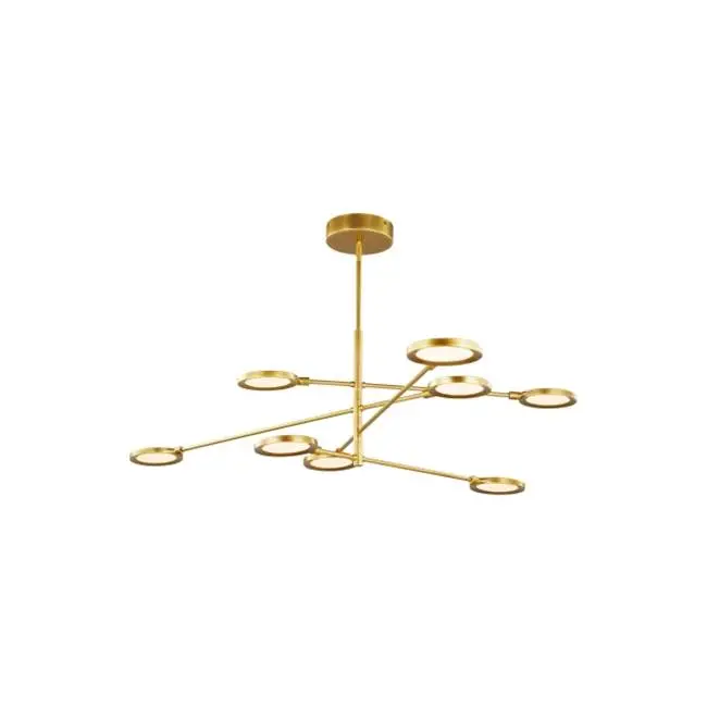 Spectica 8 Chandelier Acrylic Plated Brass 3000K 90 CRI LED 3000k 120v