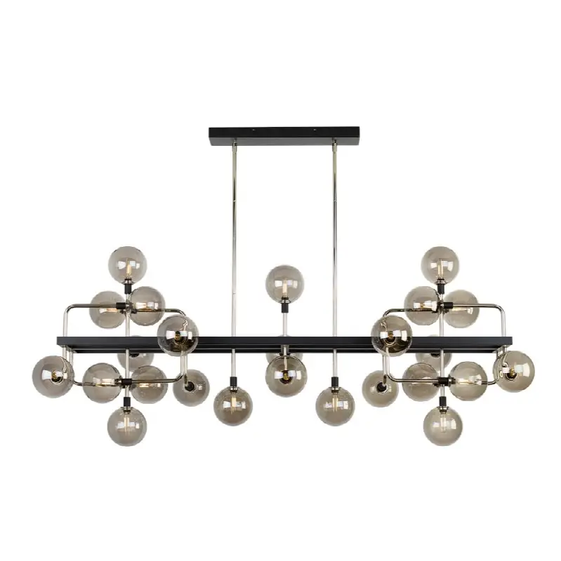 Viaggio Linear Chandelier in Smoke/Polished Nickel Bulb Not Included