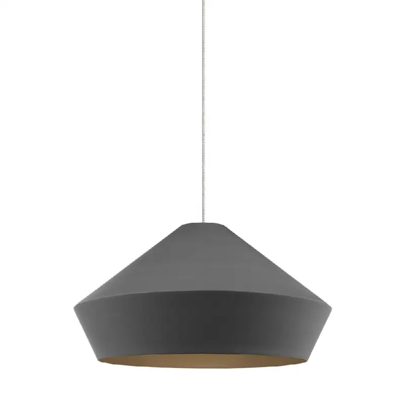 Brummel Pendant in Satin Nickel with Matte Charcoal Gray MonoRail Bulb(s) Included