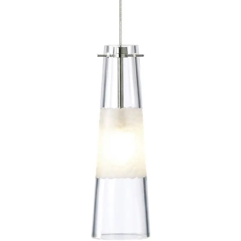 Bonn Pendant in Satin Nickel with Clear glass MonoRail Bulb(s) Not Included