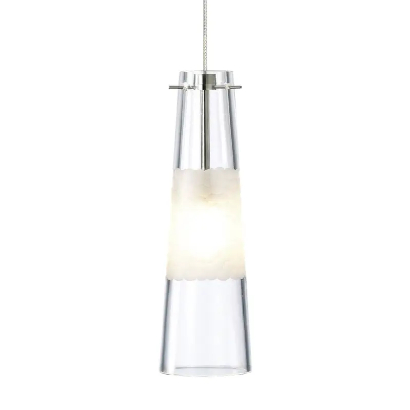 Bonn Pendant in Satin Nickel with Clear glass MonoRail Bulb(s) Included