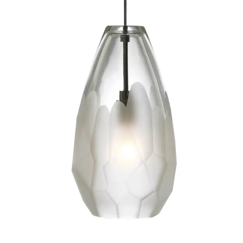 Briolette Pendant in Antique Bronze with Frost glass MonoRail Bulb(s) Included