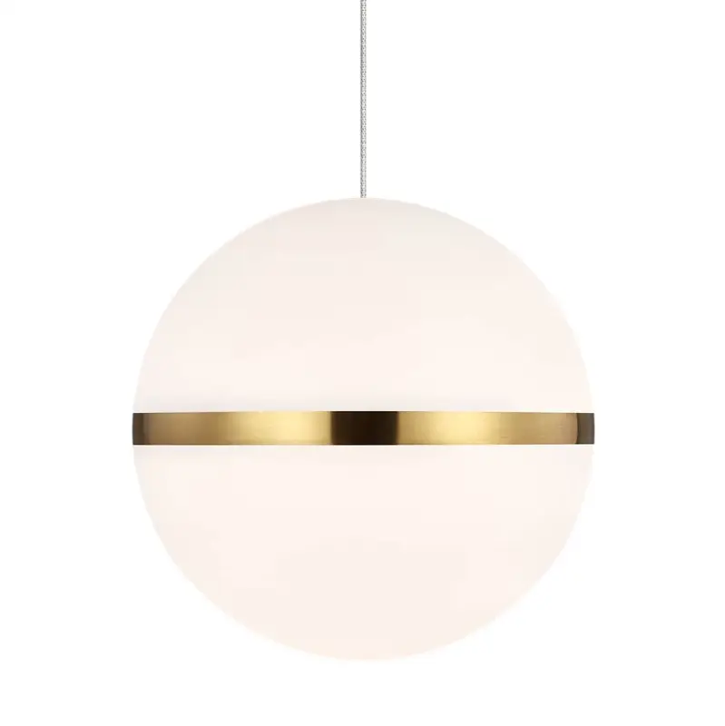 Mini Hanea Pendant in Natural Brass with Acrylic Shade MonoRail Bulb(s) Included