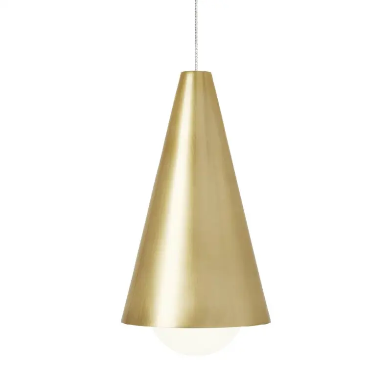 Joni Mini Pendant in Natural Brass with Frost Glass MonoRail Bulb(s) Included