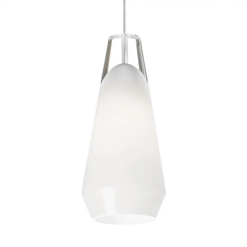 Lustra Pendant in Satin Nickel with White Glass MonoRail Bulb(s) Included